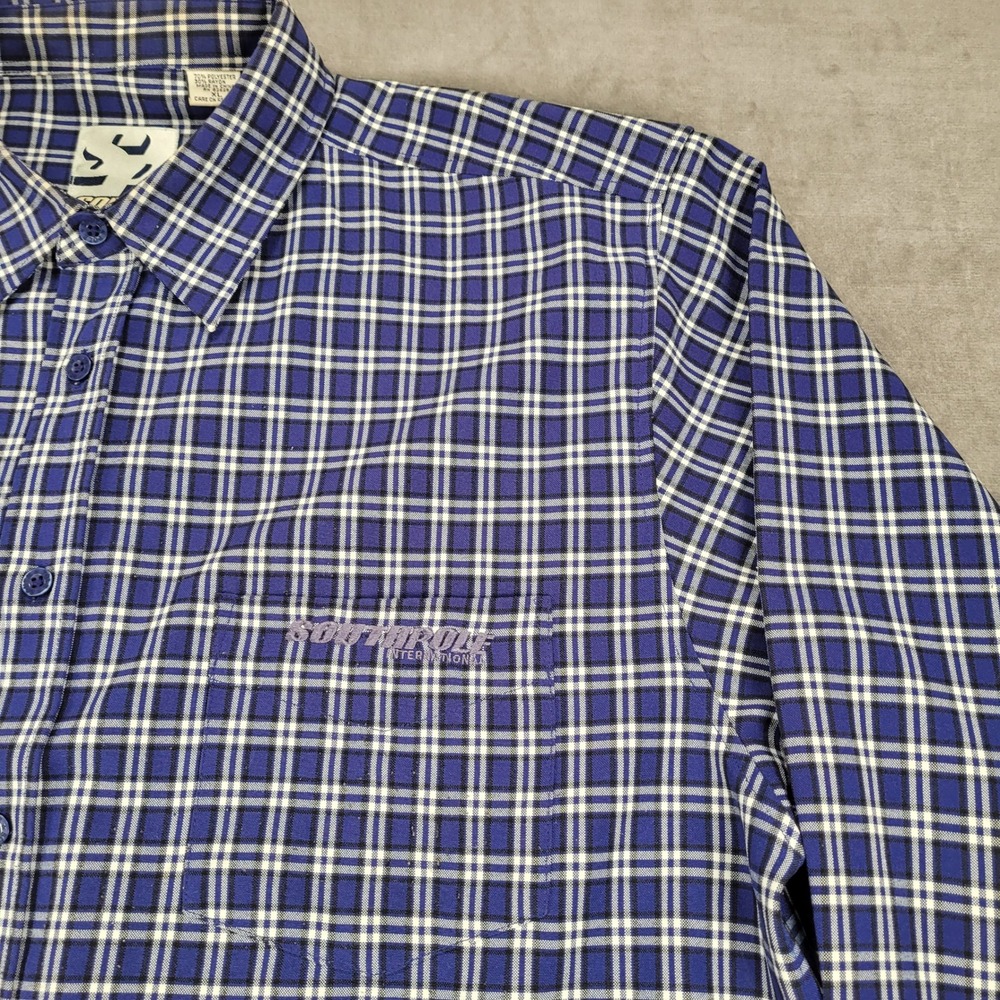 South Pole Y2K Plaid Shirt Long Sleeve‎ Button Up Pocket Front XL Grunge - Picture 4 of 16